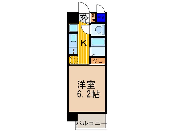 ｱｸｱﾌﾟﾚｲｽ京都東寺(401)の物件間取画像